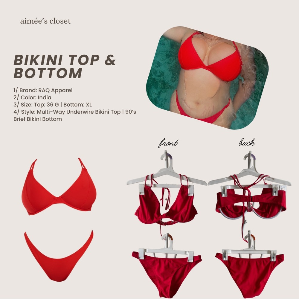 Vibrant Red Classic Triangle Bikini